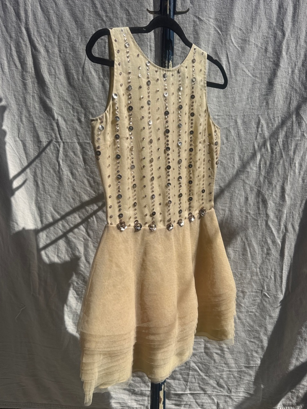 RED Valentino Cream Embellished Mini Dress